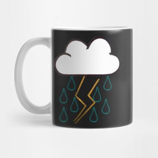 Colored Rainy and Stormy Cloud Design (Black) Mug